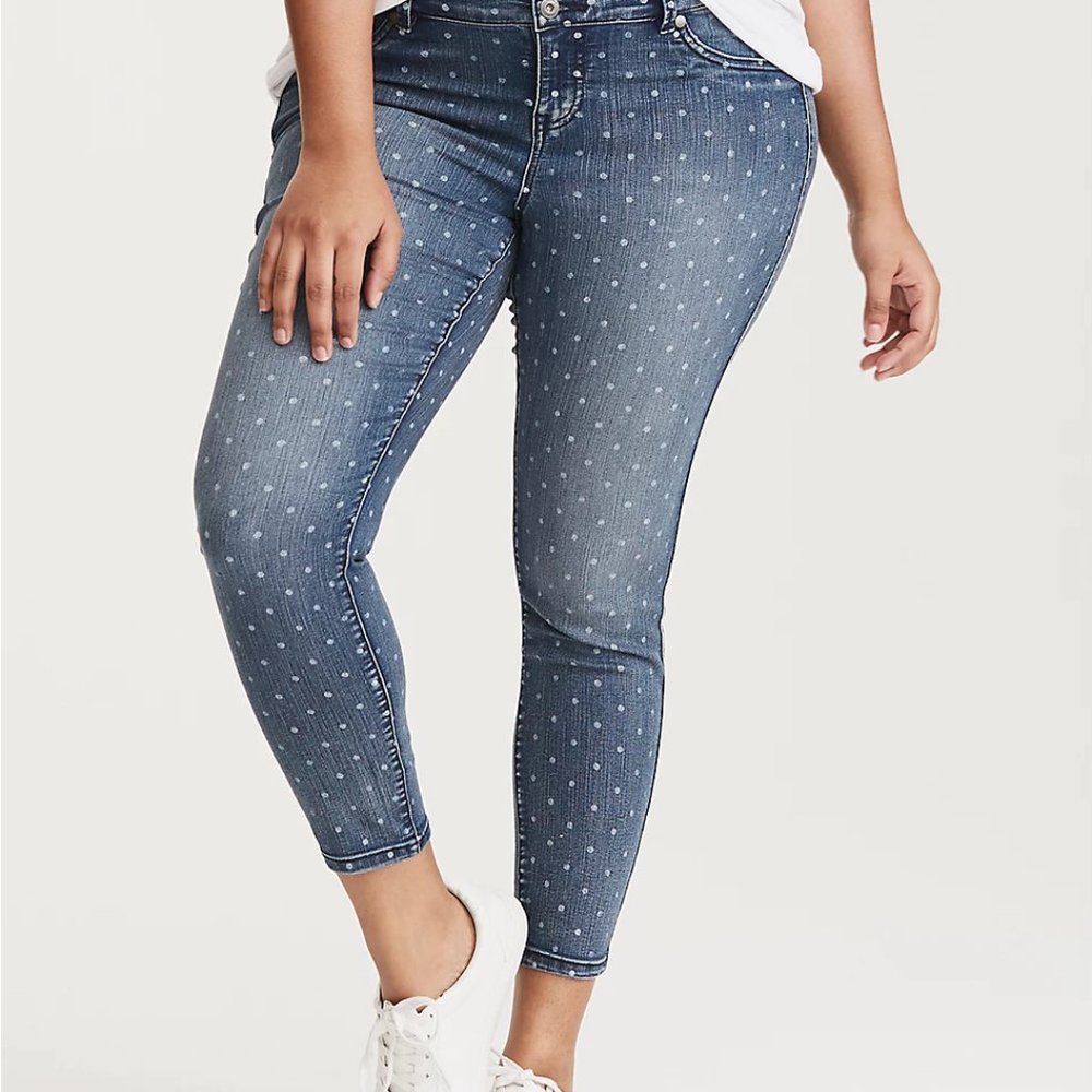 Torrid Polka Dot Cropped Jegging Sz16